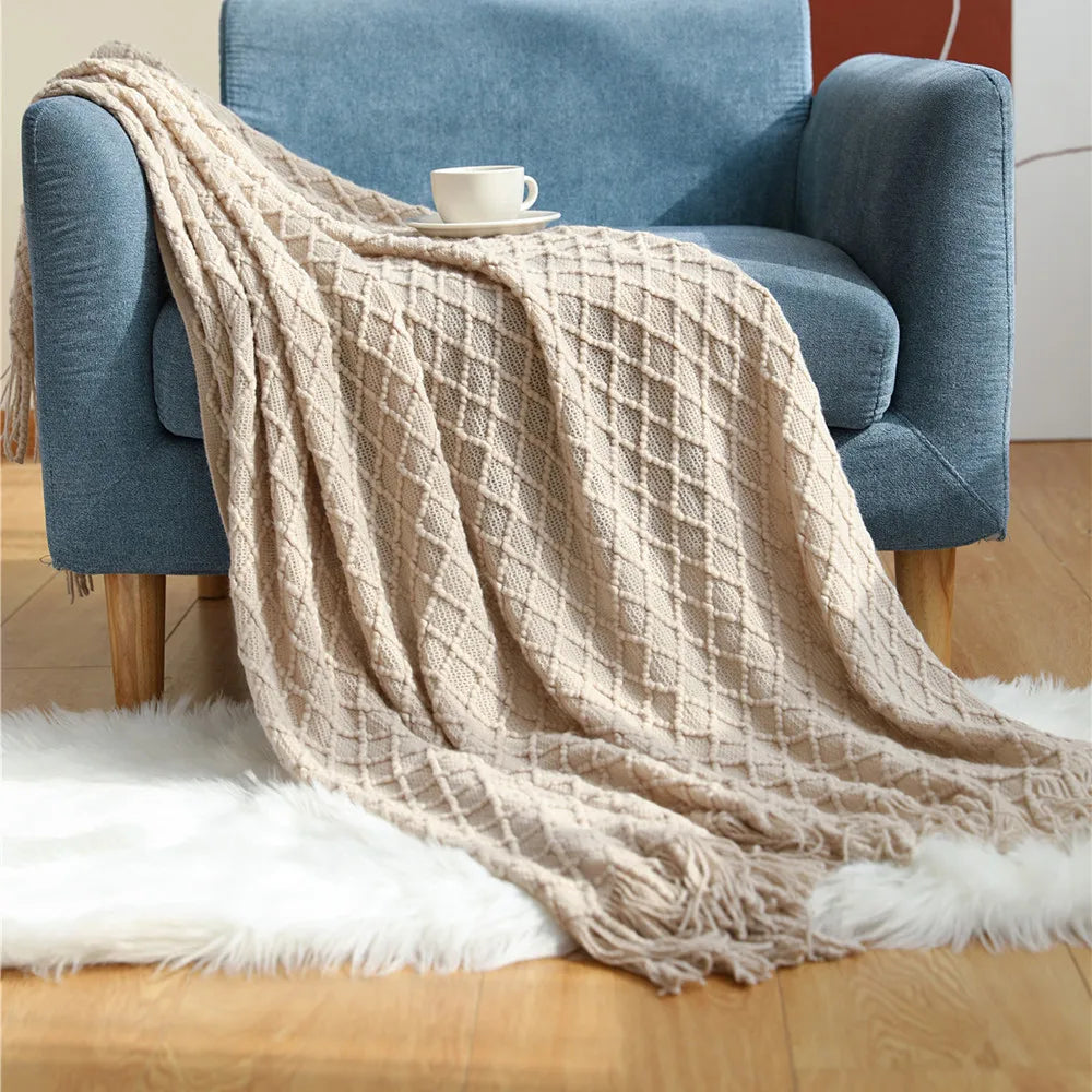 ZOLVIRE Cashmere Sofa Knitted Style Blanket