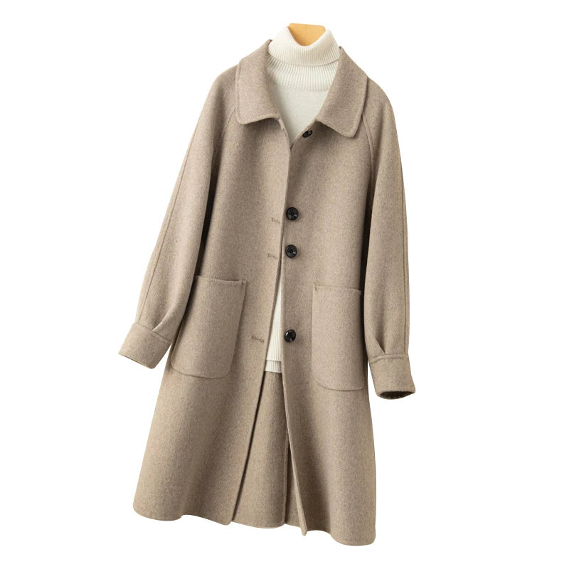 ZOLVIRE Camel Double-Face Cashmere Opera Coat